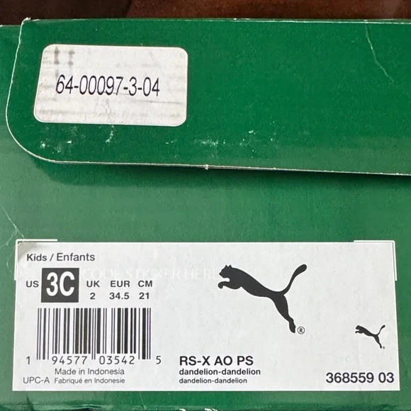 Puma RS-X AO Dandelion Kids Athletic Shoes 3C - Picture 9 of 9